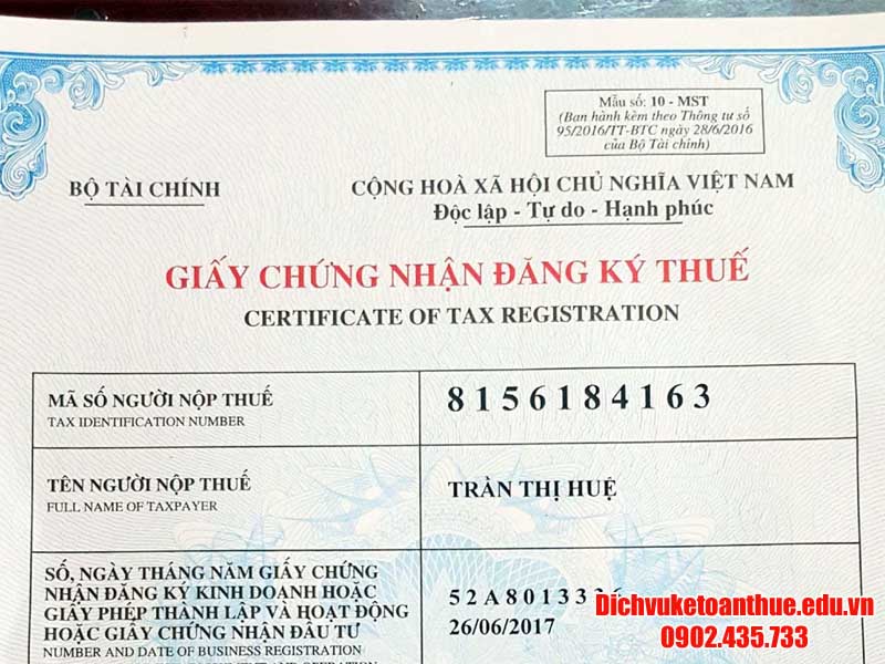 ma so thue doanh nghiep